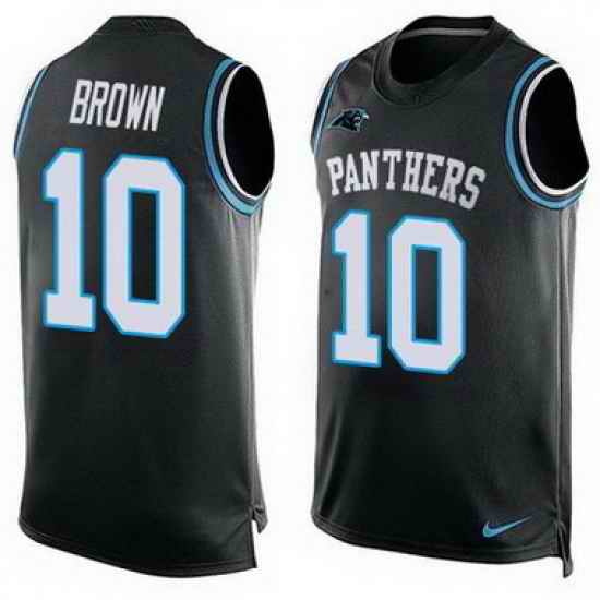 Nike Panthers #10 Corey Brown Black Team Color Mens Stitched NFL Limited Tank Top Jersey